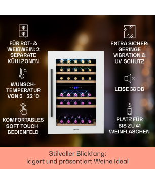KLARSTEIN Vinsider Weinkühlschrank (EEK G, Weiß)