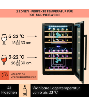 KLARSTEIN Vinsider Weinkühlschrank (EEK G, Weiß)