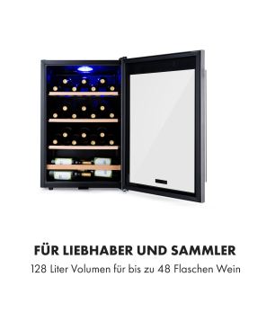 KLARSTEIN Vinamour Weinkühlschrank (EEK G, Schwarz)
