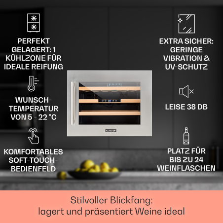 KLARSTEIN Vinsider 24D Weinkühlschrank (EEK G, Edelstahl)