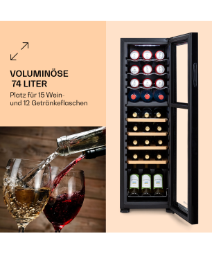 KLARSTEIN Bodega 27 Duo+ Weinkühlschrank (EEK G, Schwarz)