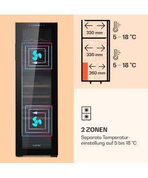 KLARSTEIN Bodega 27 Duo+ Weinkühlschrank (EEK G, Schwarz)
