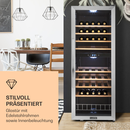 KLARSTEIN Vinamour 54D Weinkühlschrank (EEK G, Schwarz)