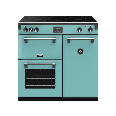 STOVES Richmond Deluxe S900 EI Induktion Country Blue/Chrom Standherd (EEK A, Induktion, 164 Liter)