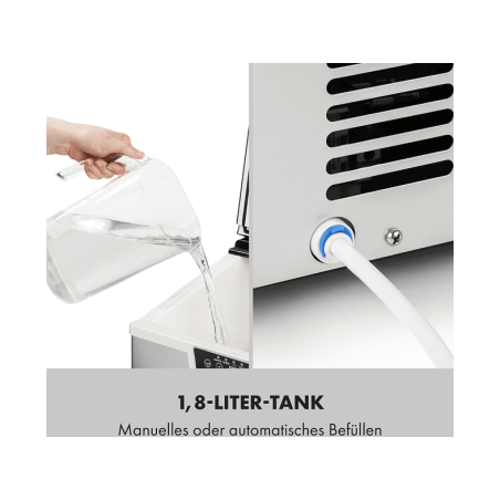 KLARSTEIN Icefestival Cube Eiswürfelmaschine (400 Watt, Silber)