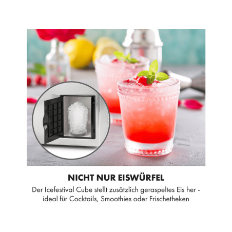 KLARSTEIN Icefestival Cube Eiswürfelmaschine (400 Watt, Silber)