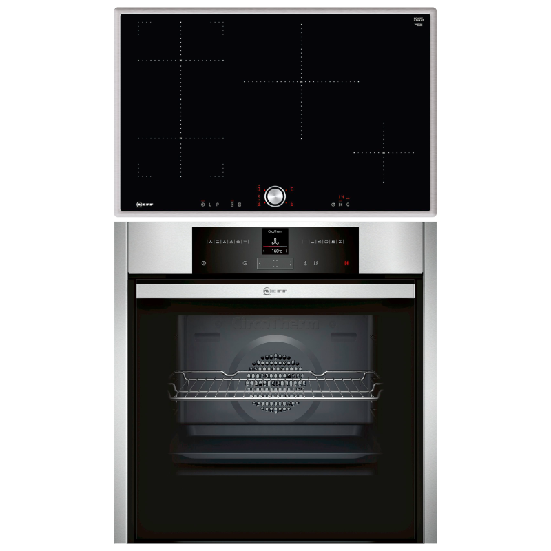NEFF B55CR25N0+T48BT13N2 N 70, Einbauherdset (Induktionskochfeld, A+, 71 Liter)