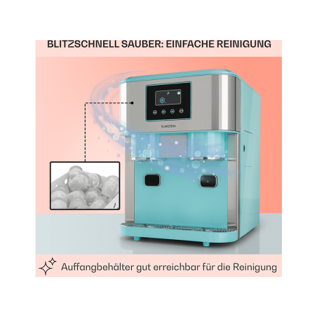 KLARSTEIN Eiszeit Crush Eiswürfelmaschine (150 Watt, Pastelblau)