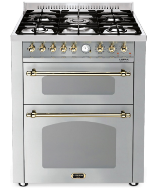 LOFRA DOLCEVITA- Doppelbackofen 70 cm Standherd (EEK A, Gaskochfeld, 70 Liter)