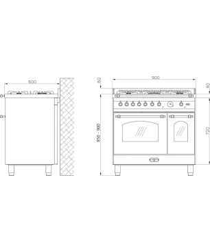 LOFRA DOLVEVITA Range Cooker Standherd (EEK A, Gas, 70 Liter)