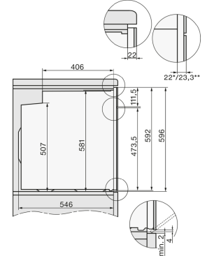 MIELE H 7364 BP, Einbaubackofen (Einbaugerät, 76 Liter, 595 mm breit)