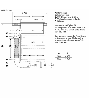 NEFF T48CB1AX2 Induktion, Kochfeld mit Dunstabzug (802 mm breit, 522 mm tief)