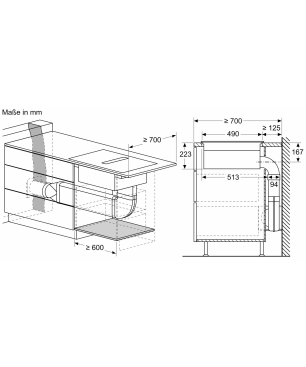 NEFF T48CB1AX2 Induktion, Kochfeld mit Dunstabzug (802 mm breit, 522 mm tief)