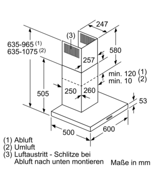 SIEMENS LC 67 BHM 50 EDELSTAHL 60 CM, Dunstabzugshaube (600 mm breit, 500 mm tief)