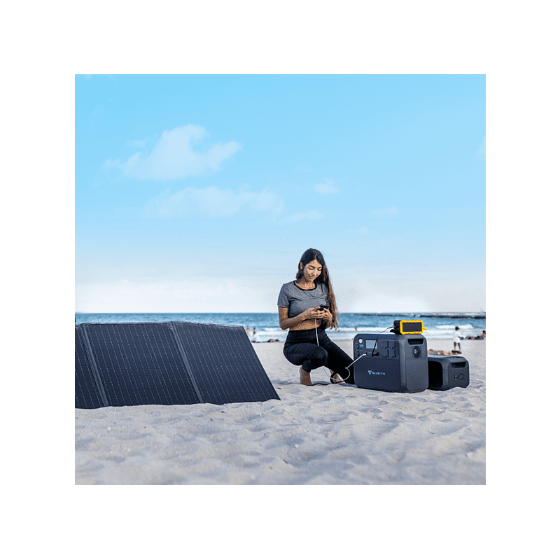 BLUETTI AC200MAX Solargenerator Power Station LiFePO4 Batterie 2200W Tragbare Stromgenerator 2048 Wh Schwarz