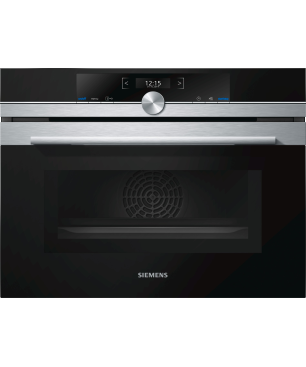 SIEMENS CM633GBS1, Backofen mit Mikrowelle mit Mikrowellenfunktion (Einbaugerät, 45 Liter, 594 mm breit), iQ700