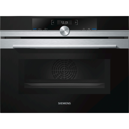 SIEMENS CM633GBS1, Backofen mit Mikrowelle mit Mikrowellenfunktion (Einbaugerät, 45 Liter, 594 mm breit), iQ700