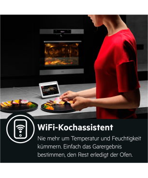 AEG BCO99821V2, Backofen (Einbaugerät, 70 Liter, 595 mm breit), Serie 9000 mit SteamPro Wifi-Multi-Dampfgarer (mit Sous-vide-G