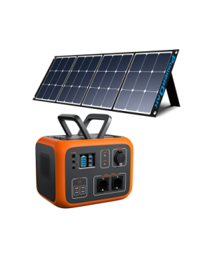 BLUETTI AC50S and SP120 Tragbarer Stromerzeuger 300W und 120W Solarpanel Notfall-Batterie-Backup Orange