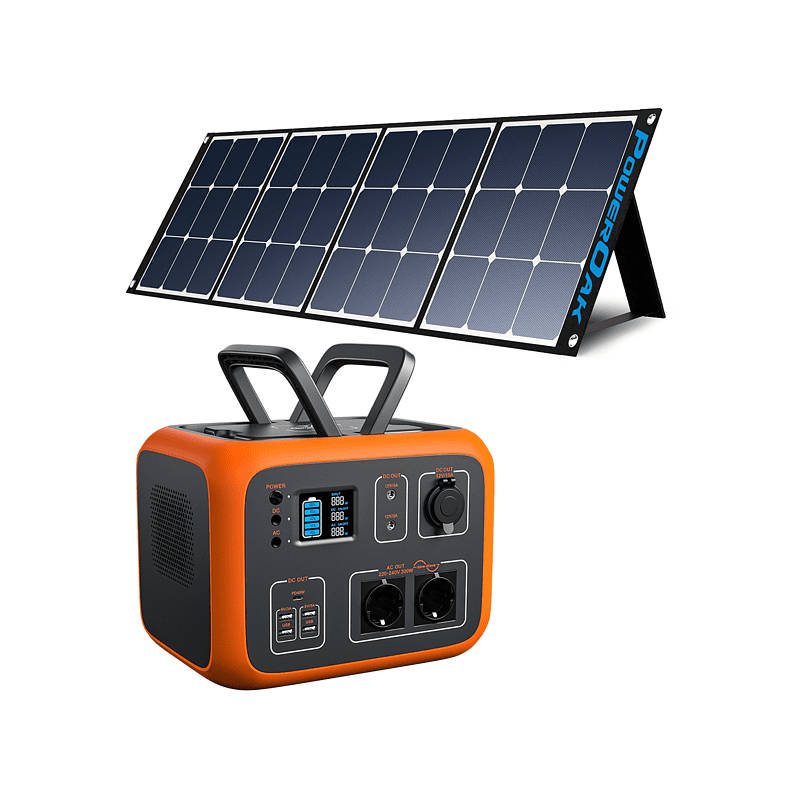 BLUETTI AC50S and SP120 Tragbarer Stromerzeuger 300W und 120W Solarpanel Notfall-Batterie-Backup Orange