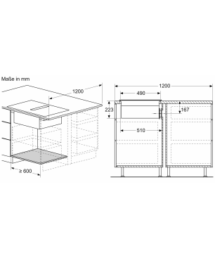 SIEMENS ED811FQ15E, Induktionskochfeld mit Dunstabzug (802 mm breit, 522 mm tief)