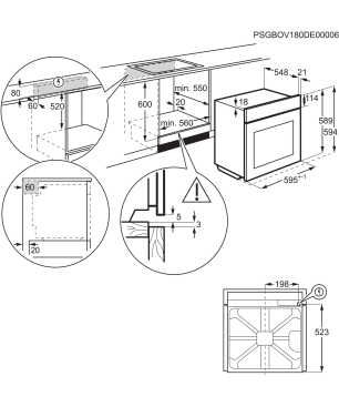 AEG MAXIB306PI Serie 6000 mit SurroundCook Ringheißluftsystem (mit Pyrolyse), Einbaubackofenset (Induktionskochfeld, A+, 72 Li