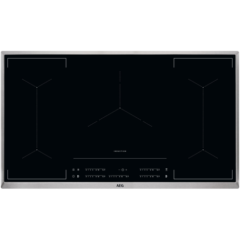 AEG IKE 95454 XB Steel (896 mm breit, 5 Kochfelder)