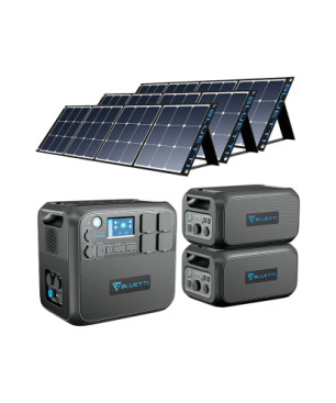 BLUETTI AC200MAX und 2*B230 und 3 Pcs PV200 Solarpanel externem Batteriemodul Notfall-Backup 2048 Wh Schwarz