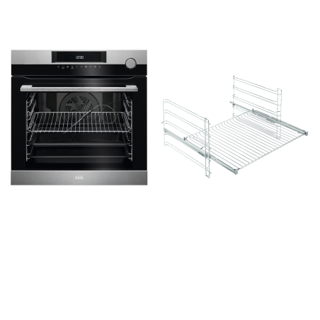 AEG BCO7741BA1, Backofen (Einbaugerät, 72 Liter, 594 mm breit), Serie 7000 mit SteamCrisp Dampfunterstützung (mit Pyrolyse)