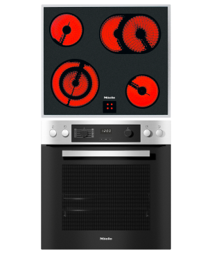 MIELE H 2265-1EP + KM 6003 LPT EP ACTIVE, Einbauherdset (Elektrokochfeld, A+, 76 Liter)
