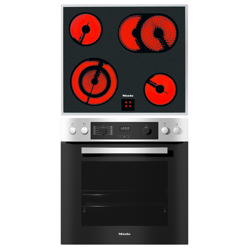 MIELE H 2265-1EP + KM 6003 LPT EP ACTIVE, Einbauherdset (Elektrokochfeld, A+, 76 Liter)