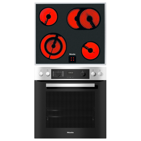 MIELE H 2265-1EP + KM 6003 LPT EP ACTIVE, Einbauherdset (Elektrokochfeld, A+, 76 Liter)