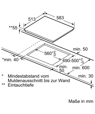 SIEMENS EQ521DB0ZM iQ500, Einbauherdset (Induktionskochfeld, A, 71 Liter)