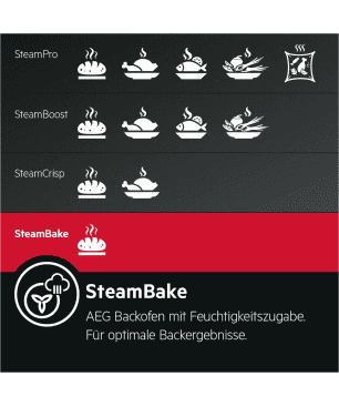 AEG HZ55M2S3R2 Serie 6000 mit SteamBake Feuchtigkeitszugabe (mit Pyrolyse), Einbauherdset (Elektrokochfeld, A+, 71 Liter)