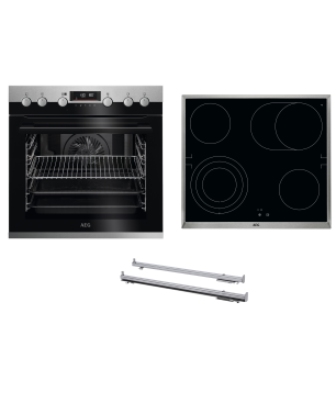AEG HZ55M2S3R2 Serie 6000 mit SteamBake Feuchtigkeitszugabe (mit Pyrolyse), Einbauherdset (Elektrokochfeld, A+, 71 Liter)