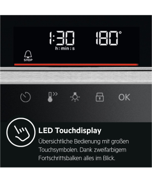 AEG HZ55M2S3R2 Serie 6000 mit SteamBake Feuchtigkeitszugabe (mit Pyrolyse), Einbauherdset (Elektrokochfeld, A+, 71 Liter)