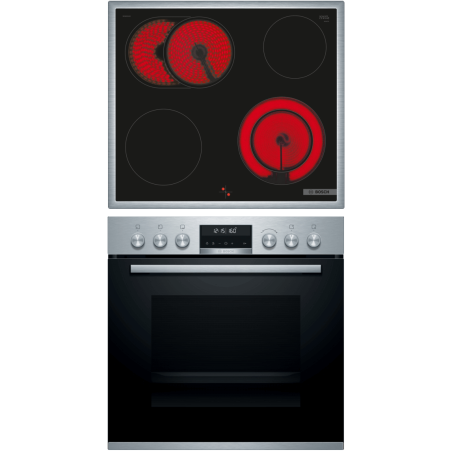 BOSCH HND671LS61, Einbauherdset (Glaskeramikkochfeld, A, 71 Liter)