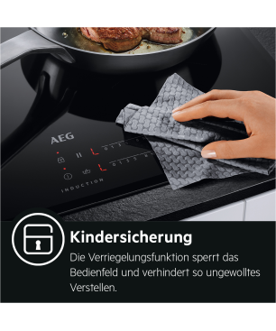 AEG KOMB405ISTB Serie 6000 mit SteamBake Feuchtigkeitszugabe (mit katalytischer Rückwand), Backofenset (Induktionskochfeld, A+