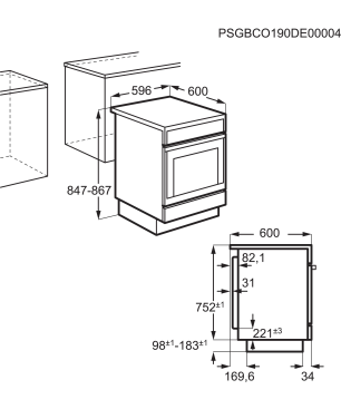 AEG CIB6641BBM Standherd (EEK A, Induktionskochfeld, 73 Liter)