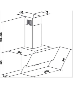 GURARI GCH D 268 BL 9 PRIME+KCT 777 FI La Perle, Dunstabzugshaube (90 cm breit)