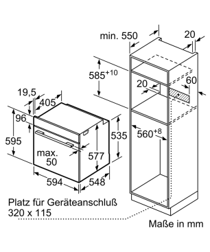 NEFF BCC 3672 - B6CCH7AN0, Backofen (Einbaugerät, 71 Liter, 594 mm breit)