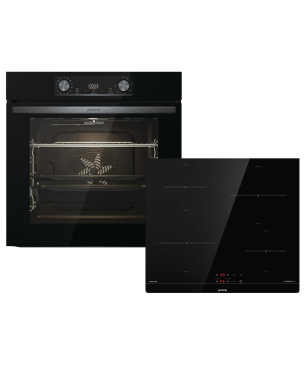 GORENJE BLACK INDUCTION SET, Einbaubackofenset (Induktion, A, 77 Liter)