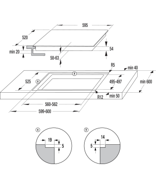 GORENJE BLACK INDUCTION SET, Einbaubackofenset (Induktion, A, 77 Liter)
