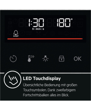 AEG KOMBI3026P Serie 6000 mit SurroundCook Ringheißluftsystem (mit Pyrolyse), Einbauherdset (Elektrokochfeld, A+, 72 Liter)