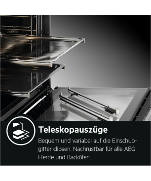 AEG KOMBI3026P Serie 6000 mit SurroundCook Ringheißluftsystem (mit Pyrolyse), Einbauherdset (Elektrokochfeld, A+, 72 Liter)