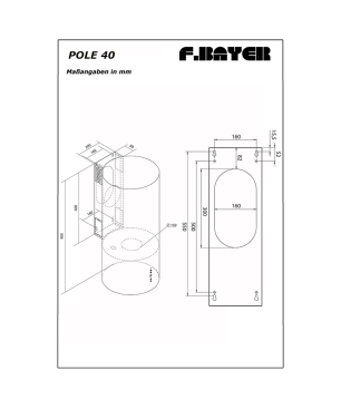 F.BAYER POLE 40W, Dunstabzugshaube (40 cm breit, 50 cm tief)