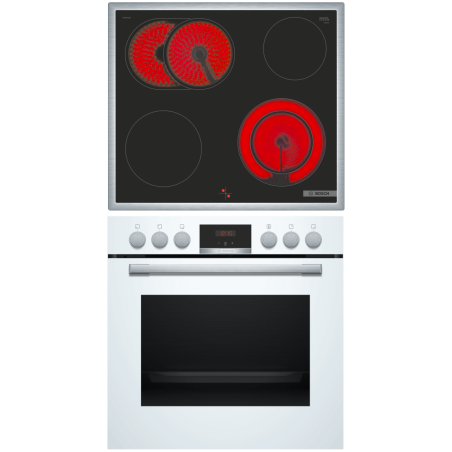 BOSCH HND411LW62, Einbauherdset (Glaskeramikkochfeld, A, 71 Liter)