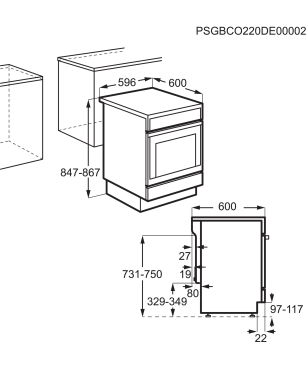 AEG CCB644COBM Standherd (EEK A, Glaskeramik-Kochfeld, 73 Liter)