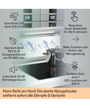 KLARSTEIN Royal Flush Eco, Dunstabzugshaube (60 cm breit, 9 cm tief)