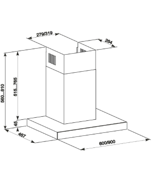 GURARI GCH F 462 BL 6 PRIME+KCT 6705, Dunstabzugshaube (60 cm breit)